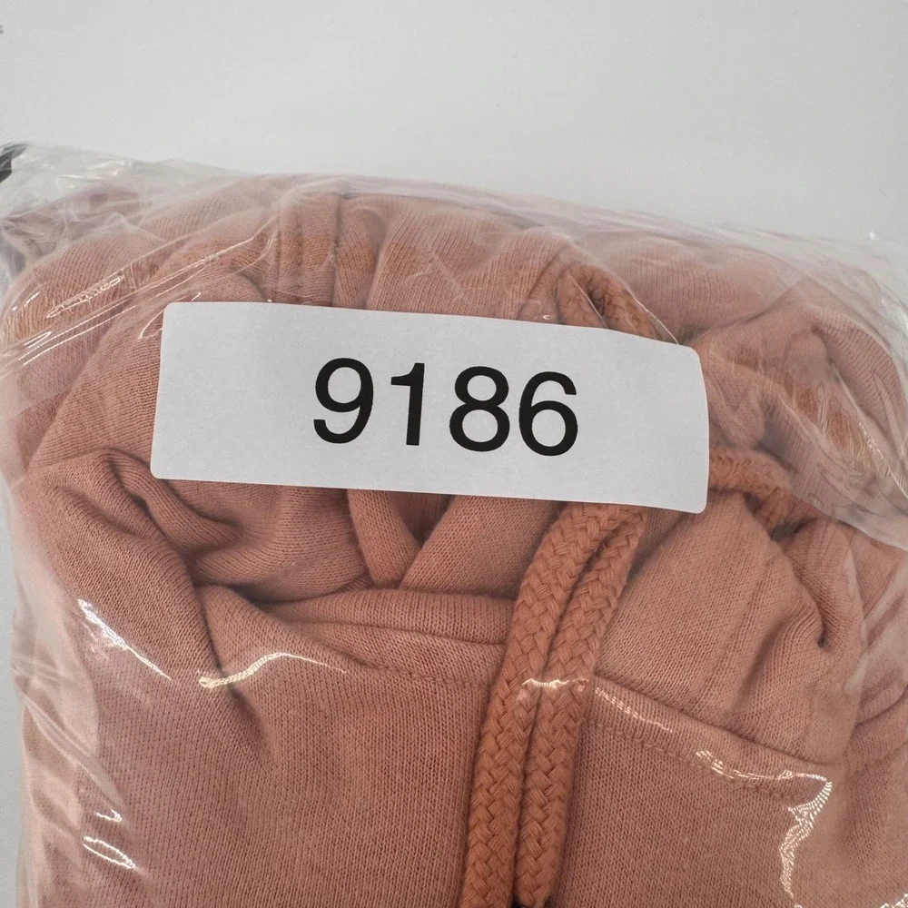 The North Face Hoodie Mens Large Clay Pink Graphic Back Pullover Pocket